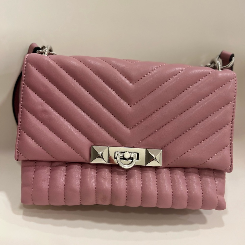 Aldo Pink Mauve Flap Bag with crossbody chain
